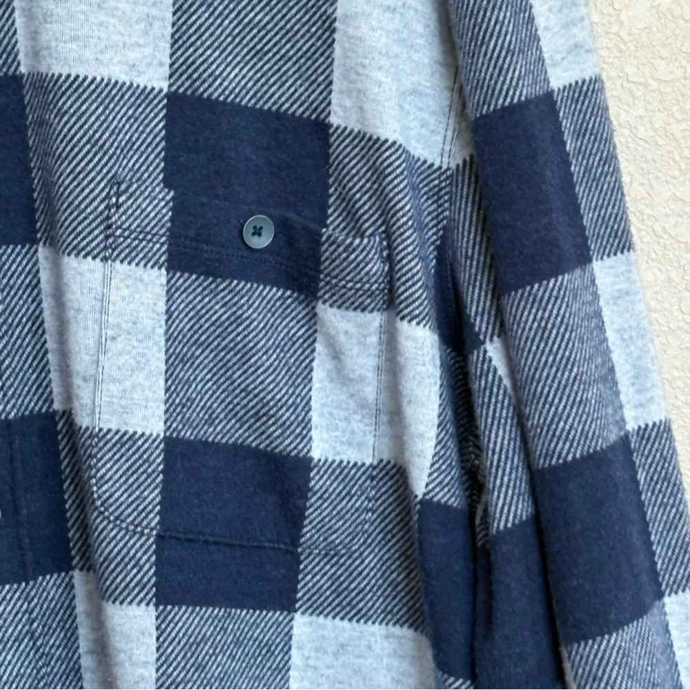 Tommy Bahama Blue Gray Plaid Flannel Style Button Front Shirt Stretch Men’s‎ L - Picture 3 of 8